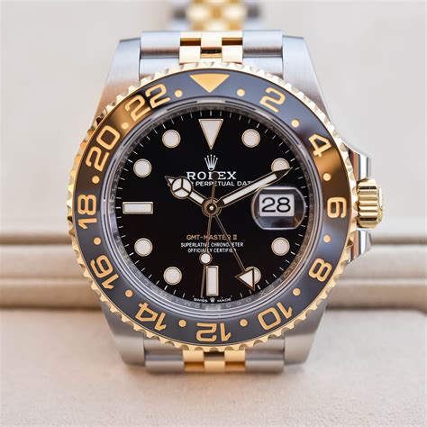 rolex gold steel gmt